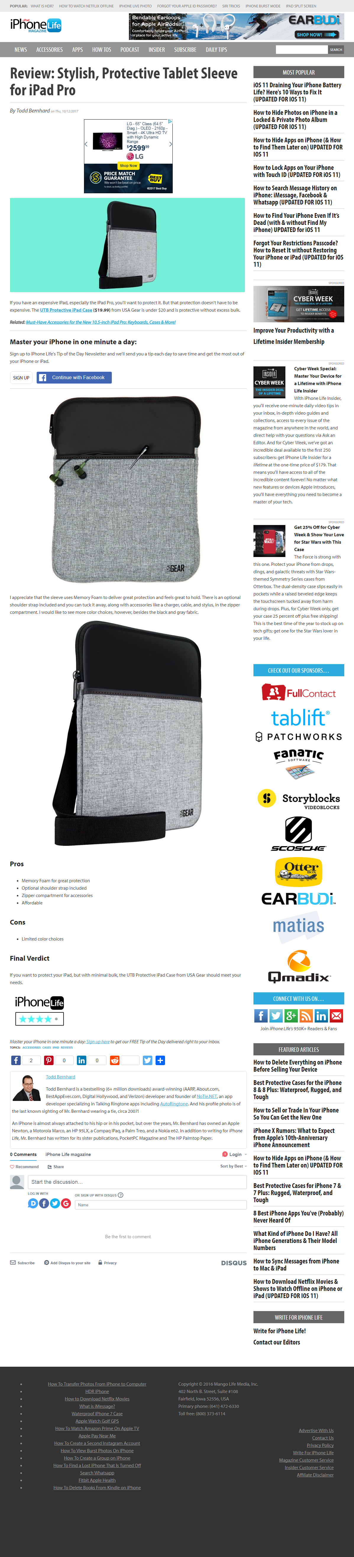 Review: Stylish, Protective Tablet Sleeve for iPad Pro